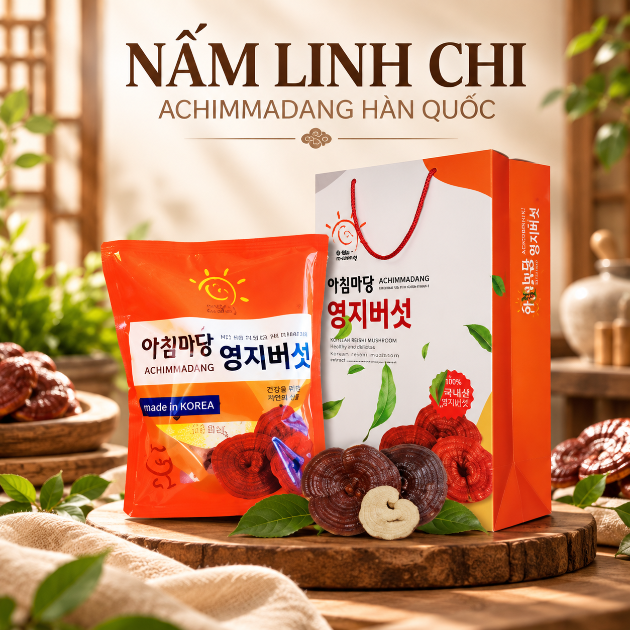 Nấm linh chi Achimmadang 1KG 9-12 Cánh 