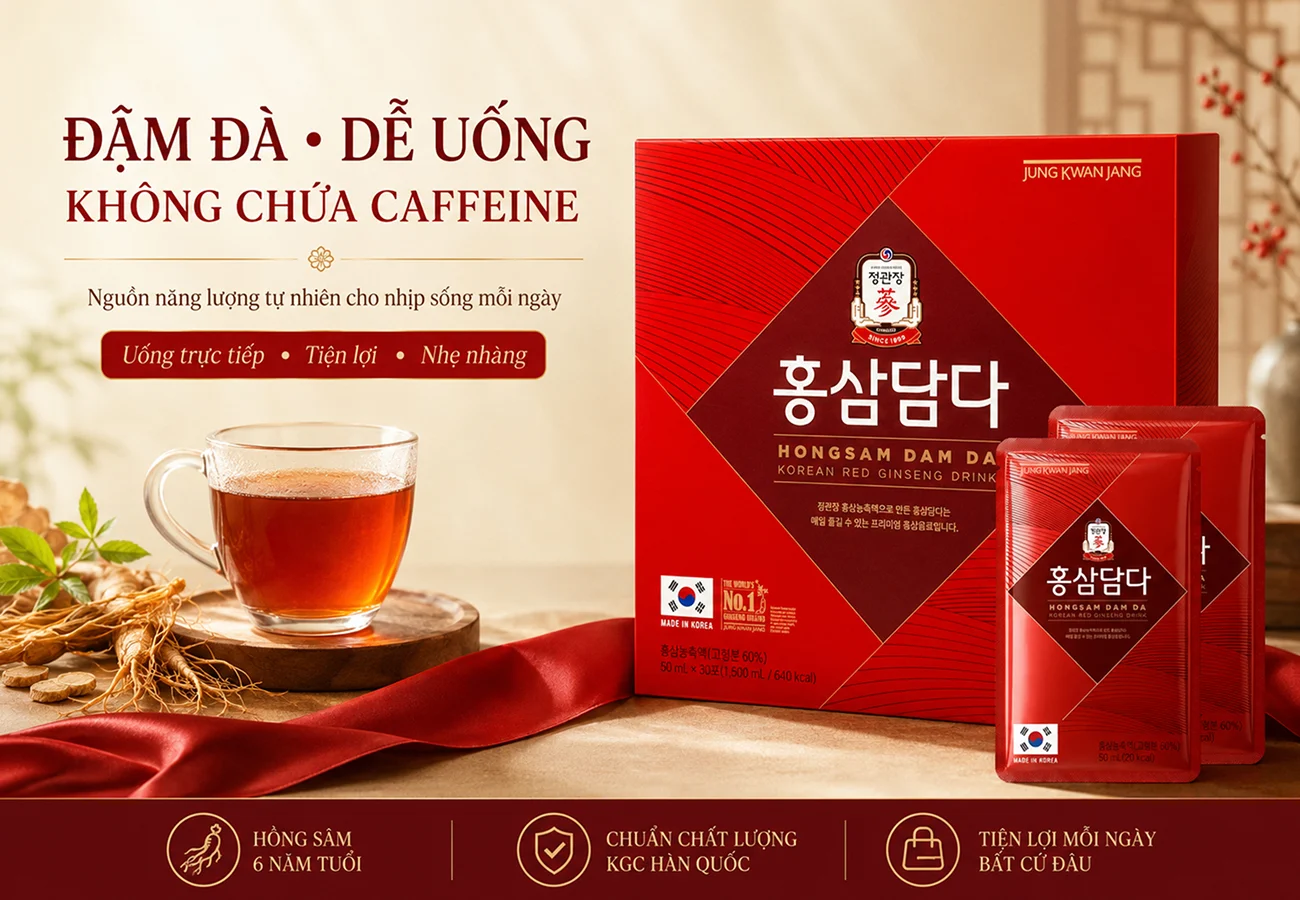 Nước Uống Hồng Sâm Dam Da 30 gói x 50ml